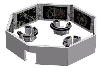 Prison Control Room Diorama in Narkina 5 3D print model