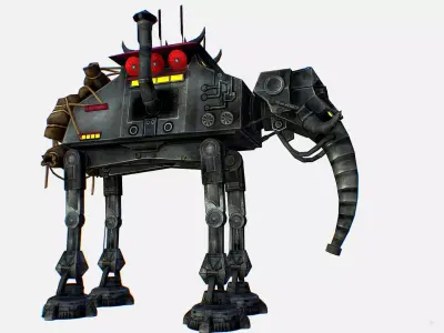 Metal Elephant Robot Transport Star Wars  Low-poly 3D model