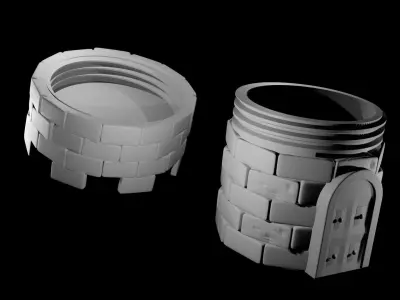 Castle Container Screw Top 3D print model