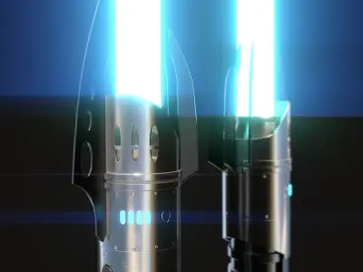 Scifi Lightsaber weapon AAA PBR asset Game 3 - VR - AR - LODs Low-poly 3D model