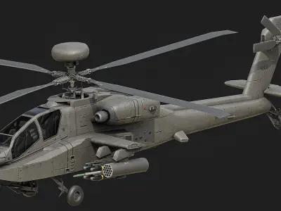 Apache AH64D LOW Low-poly 3D model