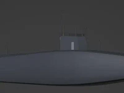 Low Poly Submarine Low-poly 3D model