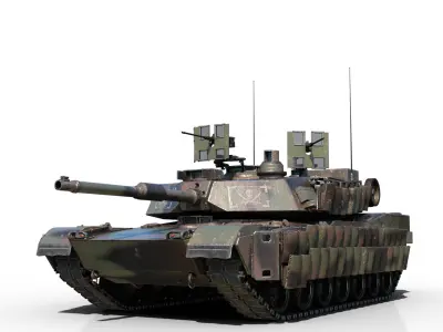 3 coatings of USA ARMY M1A2 SEP V3 Abrams Main Battle Tank Low-poly 3D model