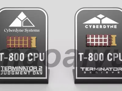 Terminator T2 and T5 T-800 CPU chip 3D print model