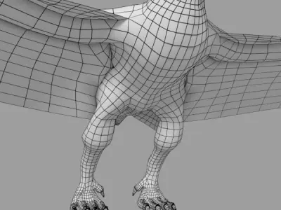 Pterodactylus dinosaurs flying in sky 3D model