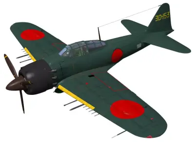 A6M8 Zero fighter Type 54 3D model