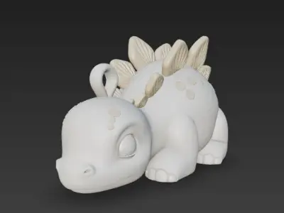 Sleeping Cute Stegosaurus 3D Printable Dinosaur Keychain Model 3D print model