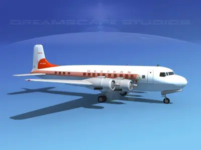 Douglas DC-6 Western Airlines 3D model