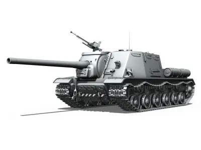 ISU-122 - Soviet heavy self-propelled gun  3D model