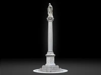 Carlo VI column Low-poly 3D model