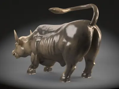 WallStreet Bull Sculpture 3D model