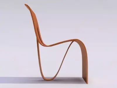 Chair pair of wooden chairs Free 3D model