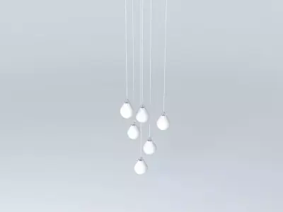 Hanging different height ball lamp Free 3D model