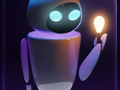 Conceptual Minimalist Robot Low-poly 3D model
