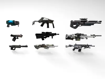 Weapon Pack  Low-poly 3D model