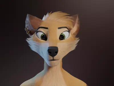 Catalina Anthro Fox Free low-poly 3D model