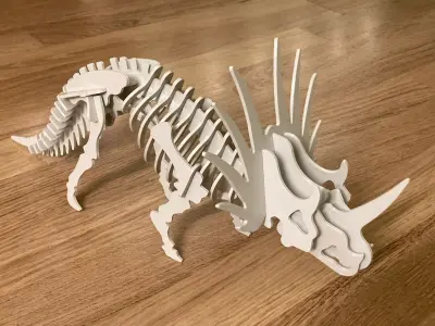 Styracosaurus 3D puzzle kit card 3D print model