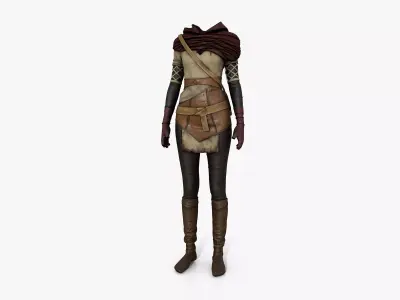 Women Warrior Vintage Costume 3D model