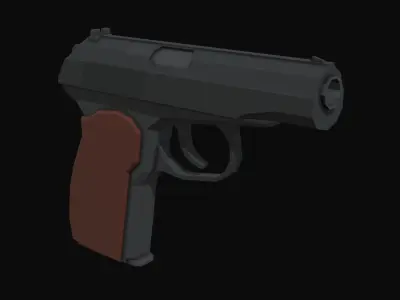 Makarov Low Poly gun Low-poly 3D model