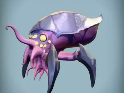 Spider Enemy 2 Horror Alien Stylized Creature Low-poly 3D model