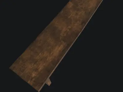 Medieval Old Wooden Bench Low-poly 3D model purchase