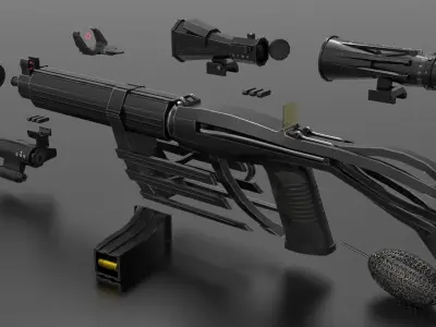 Scifi Gun Fps - Tps Low-poly 3D model