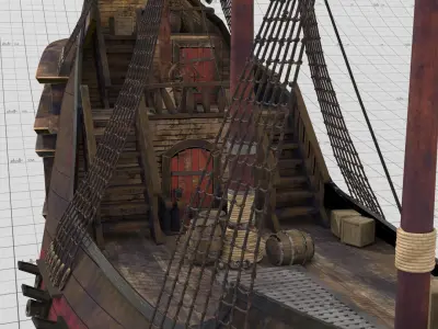 Pirate Ship 3D model 11