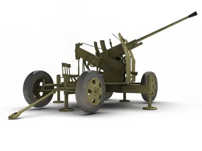 Russian 25mm 72-K Anti-aircraft gun M1940 3D model