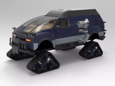 Truck with Mattracks Suspension tracks concept 3D model