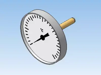 Thermometer d100 mm in a sleeve L50 mm 3D model
