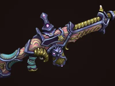 Dwarf assault rifle Low-poly 3D model