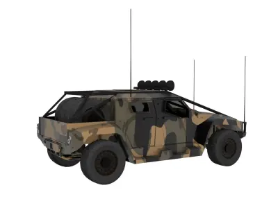 Low Poly Hawkei PMV 4x4 Australia ADF Armored Vehicle Low-poly 3D model