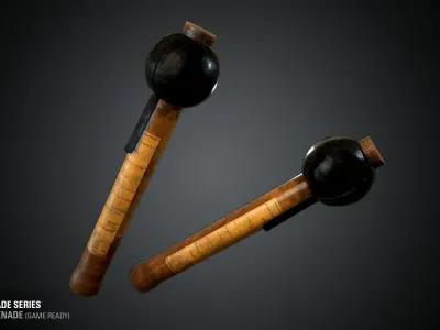 Rohr Ball Grenade - WWI Grenade Series Low-poly 3D model