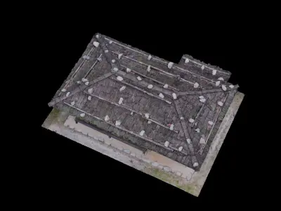 Korean Traditional Tiled House 3D model