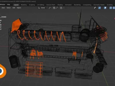 ARMY BUNKER Low-poly 3D model