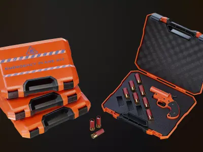 Emergency Flare Kit Low-poly 3D model