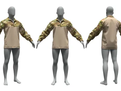 VKPO 3 Russian Army Combat Shirt - Marvelous Designer 3D model