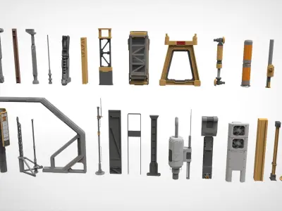 Sci-Fi architecture Elements collection 32 3D model