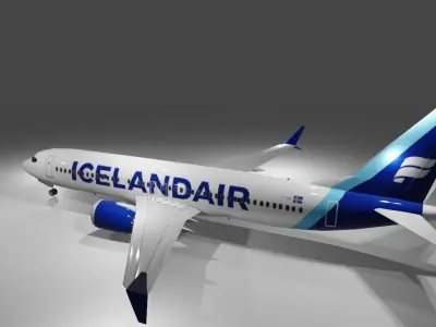 Iceland air boeing 737 max 8 3d model  Low-poly 3D model