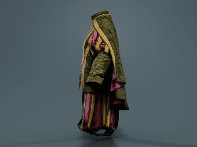 Triangle Decorated Historic Costume Cape Low-poly 3D model