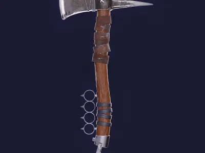 Game Ready Wood Axe Low-poly 3D model Low-poly 3D model