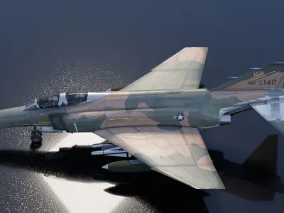 McDonnell Douglas F-4E Phantom Low-poly 3D model