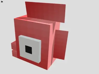 Fish Cube Animated Low-poly 3D model