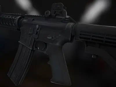 M4A1 RIS high detail Low-poly 3D model