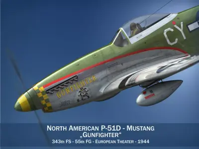 North American P-51D - Gunfighter 3D model