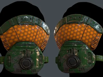 Gas mask helmet 3d model scifi Low-poly Low-poly 3D model