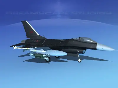 Gen Dyn F-16A Falcon V22 USAF 3D model