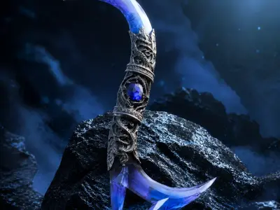 Frostfang Dagger - Ice Fantasy Weapon Low Poly Low-poly 3D model