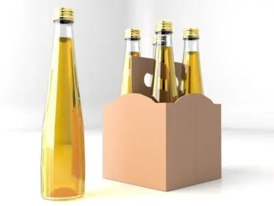 Beverage Branding Package No3 4Pack Low-poly 3D model