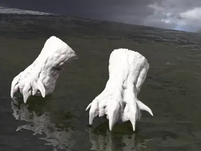 Reptile Statue claws 3D model